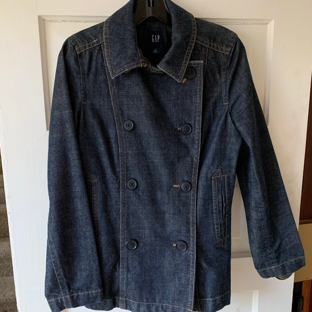 Gap denim pea coat